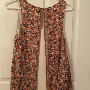 Orange Floral Tank Top